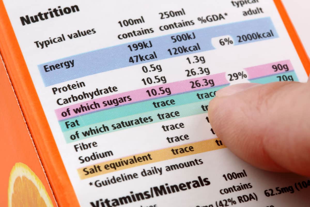 etichetta nutrizionale sul vino